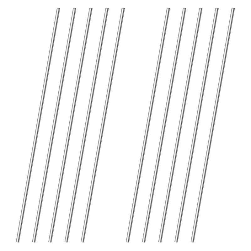 Bykonh 1.5mm x 300mm 304 Stainless Steel Rods, Metal Solid Shaft Round Rod Bar Stock Metal Stick for Industry, Decoration, DIY Craft Model Car Helicopter Airplane Ship Boat, 10 PCS - Image 1